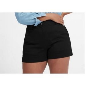 NWT Everlane Twill High Waisted Black Shorts Womens Size 4